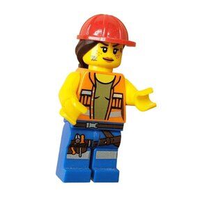 LEGO The Movie Gail The Construction Worker Minifigure ONLY Series 71004 1.5"